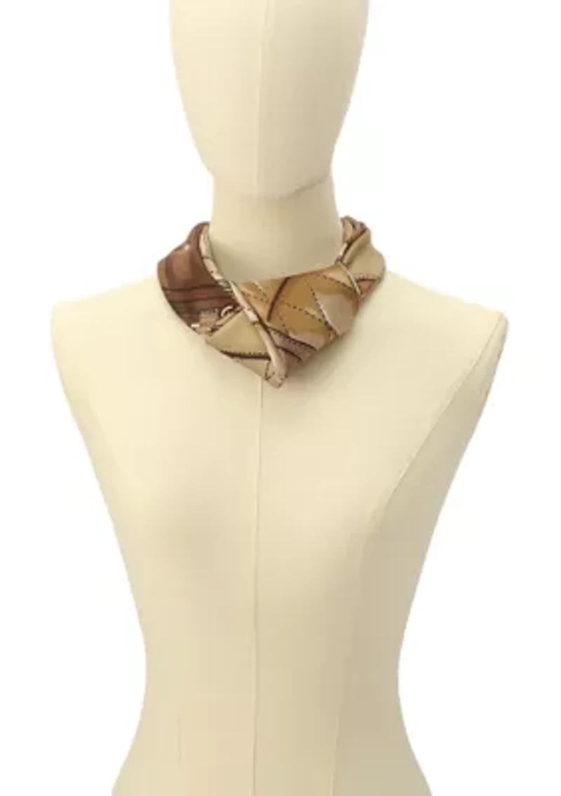 Stacked Tabby Printed Silk Square Scarf 