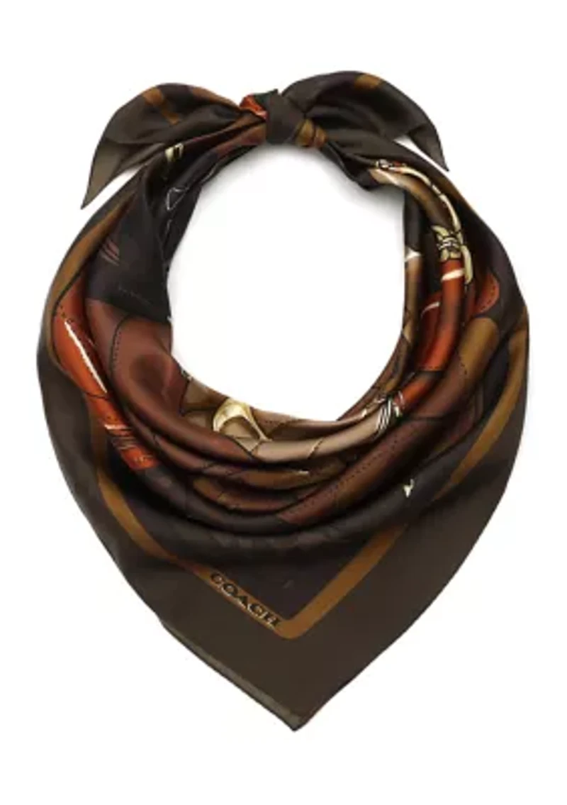 STACKED TABBY PRINTED SILK SQUARE