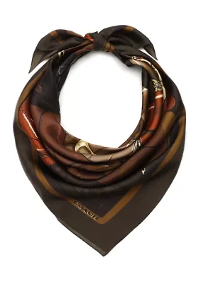 STACKED TABBY PRINTED SILK SQUARE