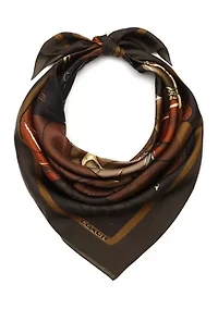 STACKED TABBY PRINTED SILK SQUARE