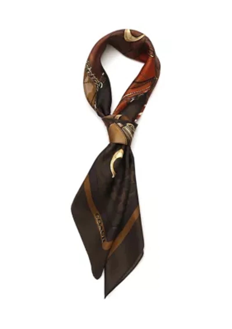 STACKED TABBY PRINTED SILK SQUARE