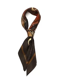 STACKED TABBY PRINTED SILK SQUARE