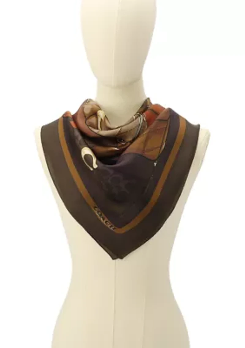 STACKED TABBY PRINTED SILK SQUARE