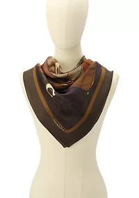 STACKED TABBY PRINTED SILK SQUARE