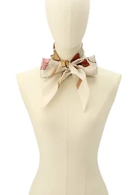 Stacked Tabby Printed Wide Silk Skinny Scarf