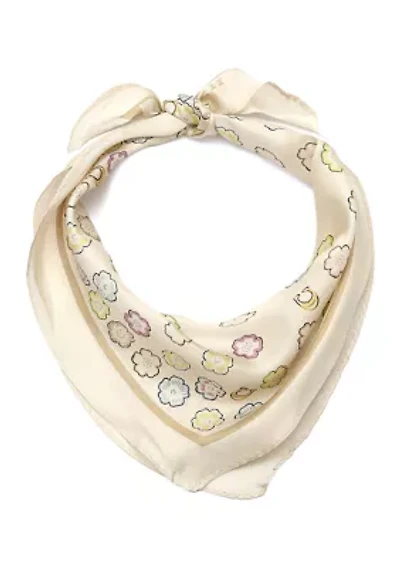 Tea Rose Printed Silk Diamond Scarf