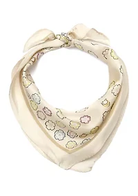Tea Rose Printed Silk Diamond Scarf