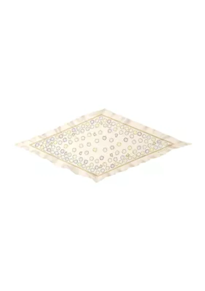 Tea Rose Printed Silk Diamond Scarf