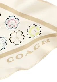 Tea Rose Printed Silk Diamond Scarf