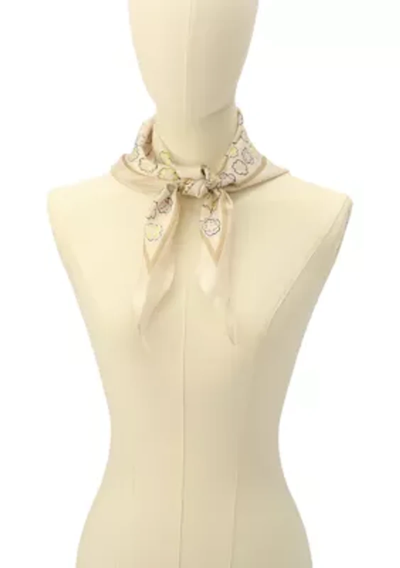 Tea Rose Printed Silk Diamond Scarf