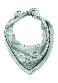 Tea Rose Printed Silk Diamond Scarf 