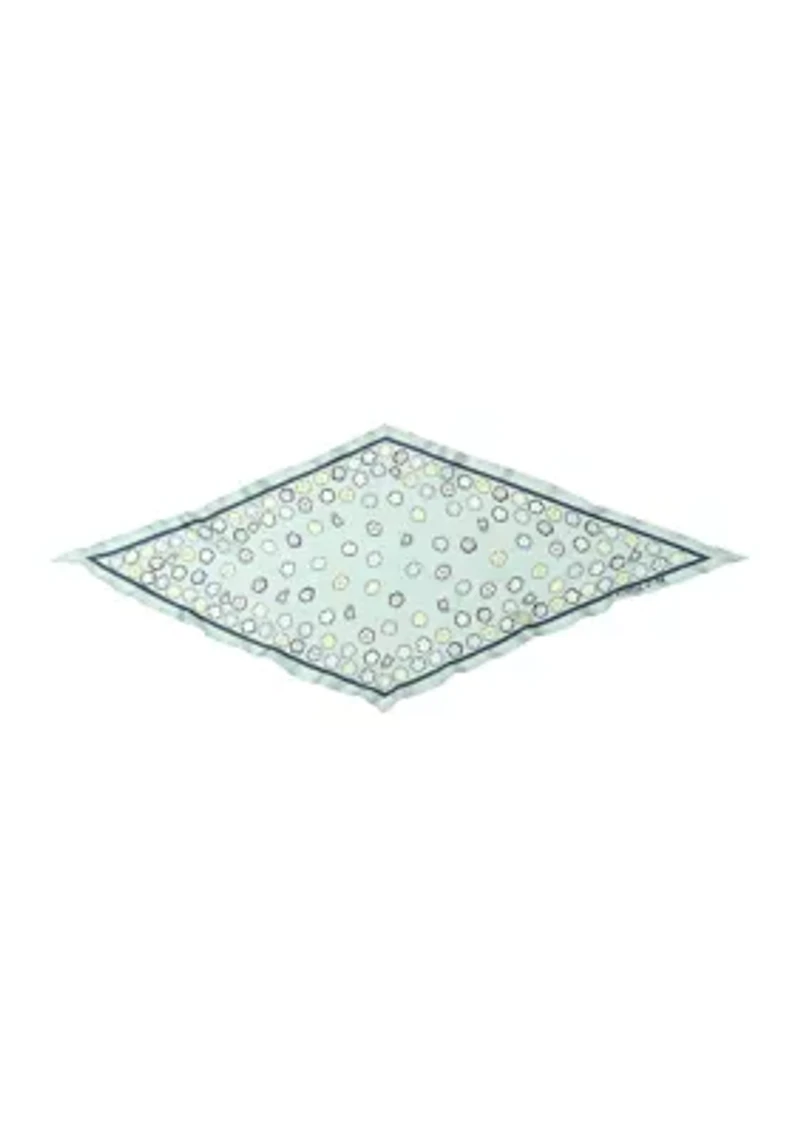 Tea Rose Printed Silk Diamond Scarf 