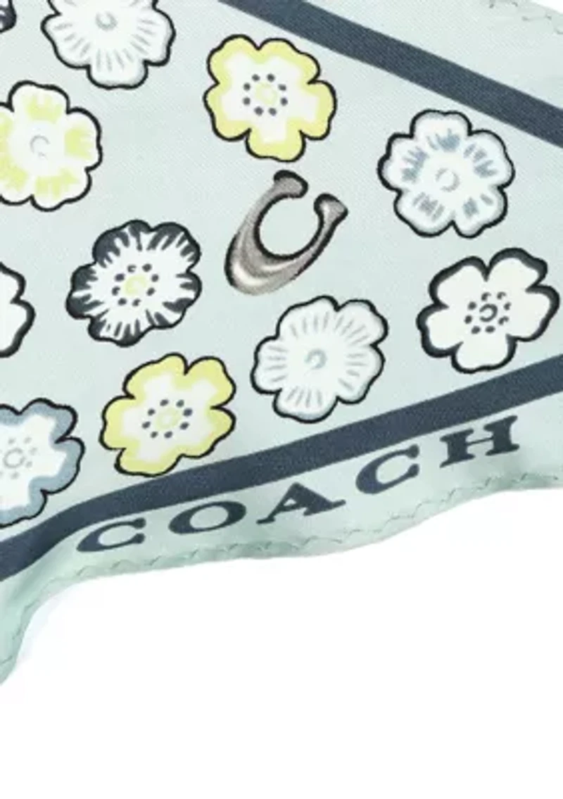 Tea Rose Printed Silk Diamond Scarf 