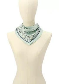 Tea Rose Printed Silk Diamond Scarf 