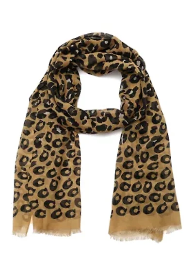 Leopard Printed Oblong Scarf