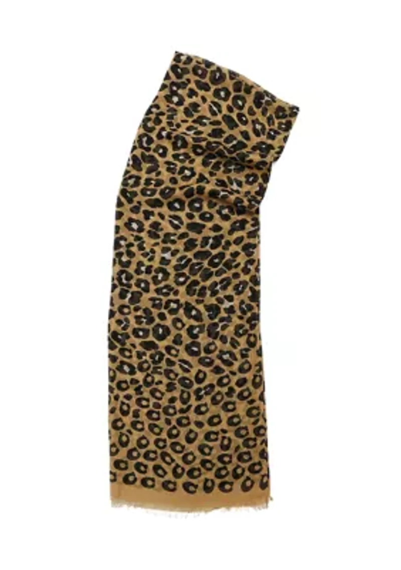 Leopard Printed Oblong Scarf