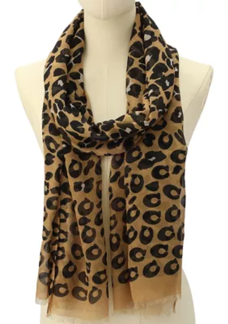 Leopard Printed Oblong Scarf