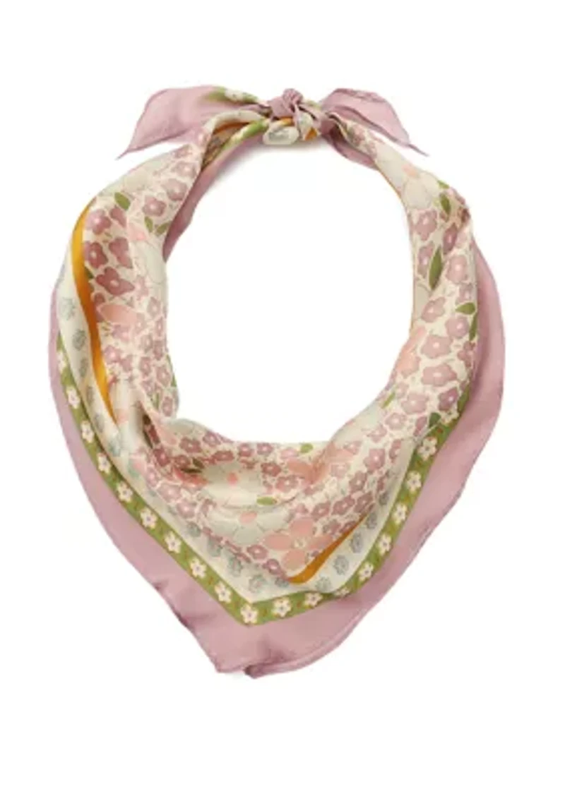 Vintage Floral Silk Diamond Scarf