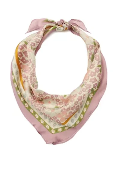 Vintage Floral Silk Diamond Scarf 