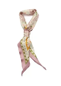 Vintage Floral Silk Diamond Scarf 