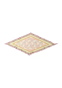 Vintage Floral Silk Diamond Scarf 