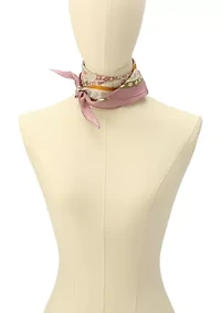 Vintage Floral Silk Diamond Scarf 