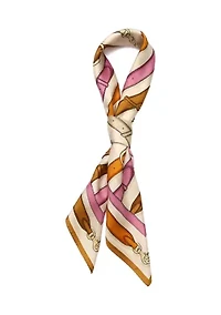 Multi Belt Printed Silk Square Scarf