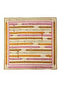 Multi Belt Printed Silk Square Scarf