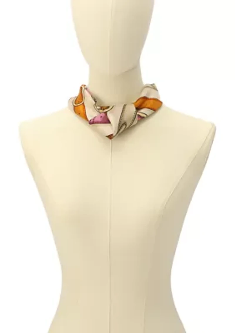 Multi Belt Printed Silk Square Scarf
