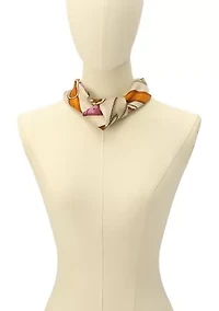 Multi Belt Printed Silk Square Scarf