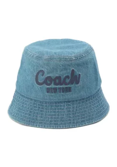 Script Denim Bucket Hat