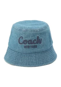 Script Denim Bucket Hat