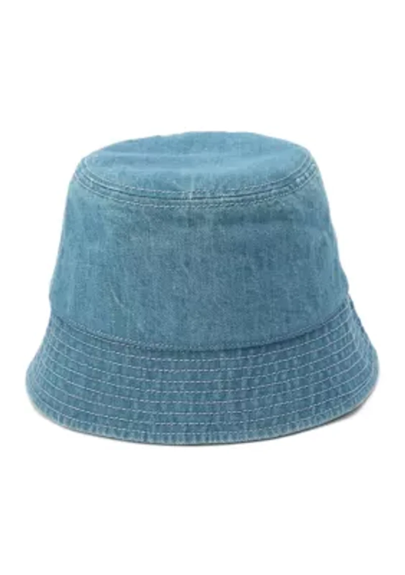 Script Denim Bucket Hat