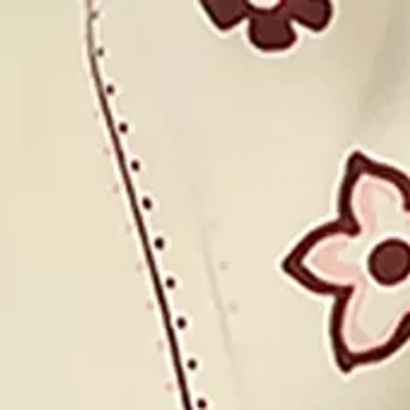 Western Floral Printed Silk Square Scarf