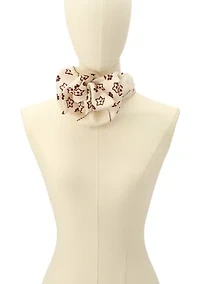 Western Floral Printed Silk Square Scarf