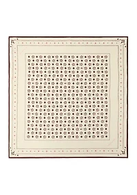 Western Floral Printed Silk Square Scarf