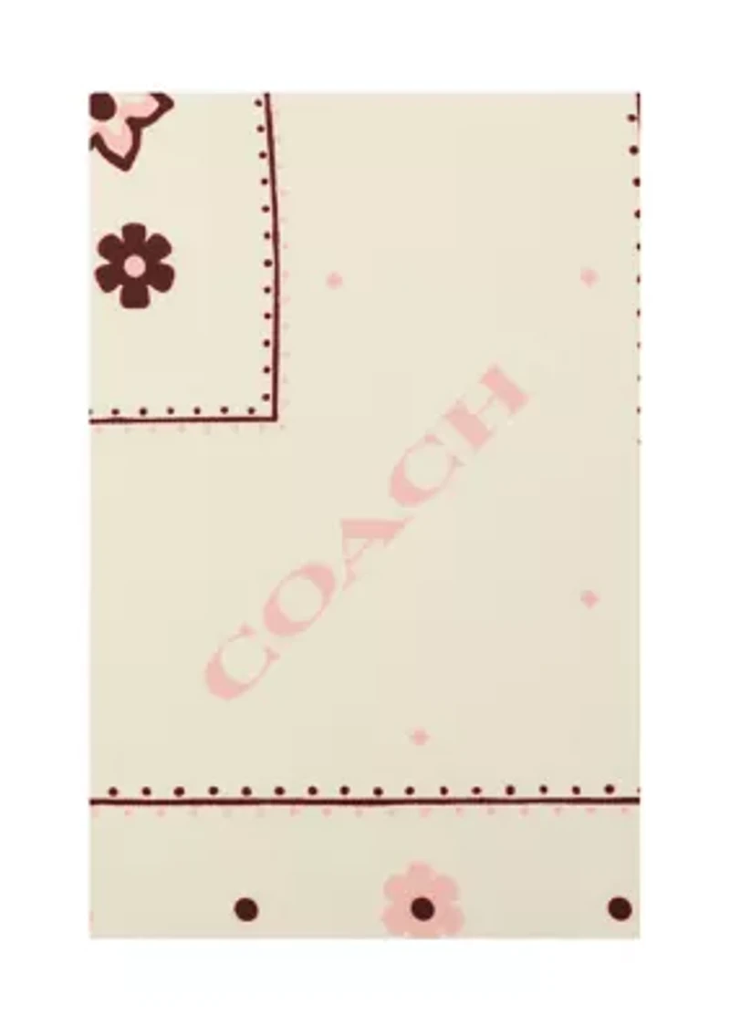 Western Floral Printed Silk Square Scarf