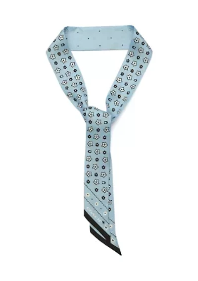 Western Floral Printed Silk Skinny Wrap