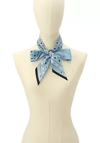 Western Floral Printed Silk Skinny Wrap