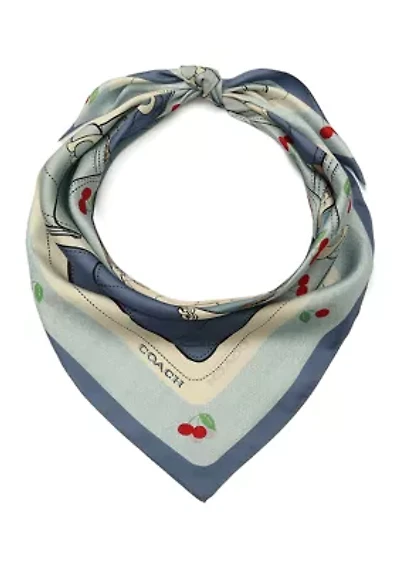 Tabby Cherry Printed Silk Square