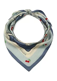 Tabby Cherry Printed Silk Square
