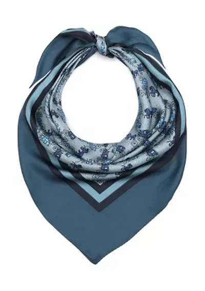 Horse and Carriage Printed Silk Square Scarf