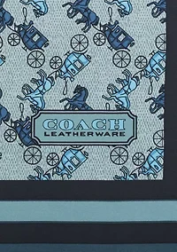 Horse and Carriage Printed Silk Square Scarf