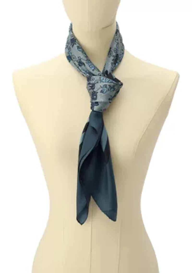 Horse and Carriage Printed Silk Square Scarf