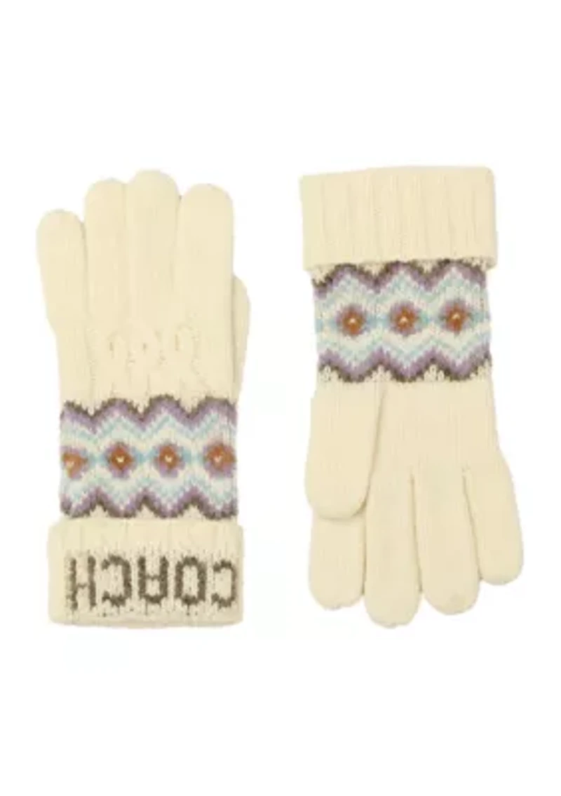 Fair Isle Knit Gloves