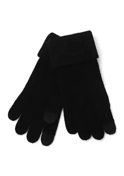 Embossed C Knit Gloves