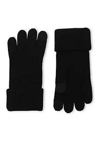 Embossed C Knit Gloves