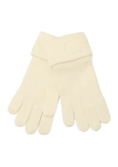 Embossed C Knit Gloves