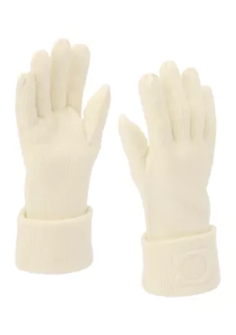 Embossed C Knit Gloves