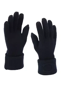 Embossed C Knit Gloves